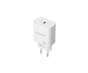 NANOCABLE 10.10.2009 - Chargeur USB-C PD 30W, Charge Rapide et compacte, Compatible avec Smartphones et tablettes, Blanc