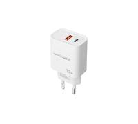 NANOCABLE 10.10.2011 - Chargeur USB-C PD et USB-A QC 30W, Double Port pour Charge Rapide, Compact et Compatible, Blanc