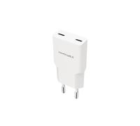 NANOCABLE 10.10.2026 - Chargeur 2xUSB-C/PD 25W, Blanc