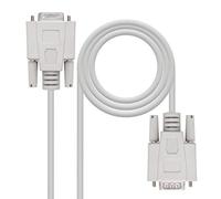 NanoCable 10.14.0202 - Câble serie RS232, DB9, mâle-femelle,Beige,1.8mts