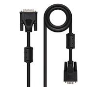 Nanocable 10.15.0402 - Câble DVI vers SVGA avec ferrite, mâle-mâle, Noir, 1.8mts