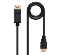 Nanocable Câble DisplayPort vers HDMI 10.15.4300 – DisplayPort mâle HDMI mâle, Noir 0,5 m