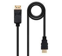Nanocable 10.15.4302 - Câble de convertisseur DisplayPort vers HDMI, DisplayPort/M-HDMI/M, noir, 2.0 m