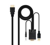 Nanocable 10.15.4350 câble vidéo et adaptateur 1,8 m HDMI Type A (Standard) VGA (D-Sub) + 3.5mm + USB Type-A