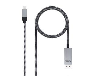 Nanocable 10.15.5002 câble vidéo et adaptateur 1,8 m USB Type-C DisplayPort Aluminium, Noir
