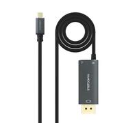 NANOCABLE 10.15.5012 - Câble convertisseur USB-C vers DisplayPort V1.4 8K 60Hz avec USB-C PD 100W, aluminium, 1,8 m