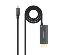 NANOCABLE 10.15.5182 - Câble convertisseur USB-C vers HDMI V2.1 8K 60Hz avec USB-C PD 100W, aluminium, 1,8 m
