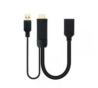 Nanocable 10.16.0205 câble vidéo et adaptateur 0,2 m HDMI + USB Type-A DisplayPort Noir
