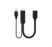 Nanocable 10.16.0205 câble vidéo et adaptateur 0,2 m HDMI + USB Type-A DisplayPort Noir