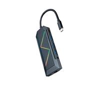 NANOCABLE 10.16.0901 - Hub USB-C 9-en-1, convertisseur USB-C vers 3xUSB-A, USB-C PD, HDMI, RJ45, TF, SD, Audio