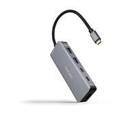 NANOCABLE 10.16.1006 - Hub Convertisseur 6 en 1, Connecteur USB-C 3.2 GEN1 5G Mâle vers 2 Ports USB-A + 2 Ports USB-C + HDMI + USB-C PD 100W, Aluminium, 15 cm, Couleur Gris