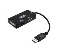 Nanocable Adaptateur DisplayPort 10.16.3301-BK – 3 en 1 VGA/DVI/HDMI 15 cm Noir