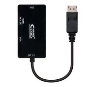 Adaptateur DisplayPort vers VGA/DVI/HDMI 3 en 1 NANOCABLE 10.16.3301-BK Noir Noir