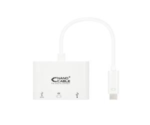 Nanocable 10.16.4302 station d'accueil USB 3.2 Gen 1 (3.1 Gen 1) Type-C Blanc