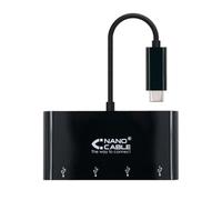 Nanocable 10.16.4401-BK hub & concentrateur USB 3.2 Gen 1 (3.1 Gen 1) Type-C Noir