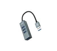 Nanocable 10.16.4402 - Hub USB 3.2 Gen 1 Type-A 4 Ports, Gris, Câble 0.1m, Dimensions 24x86x24mm, Compatible Plug and Play