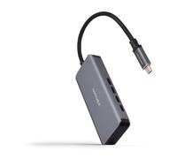 Nanocable Hub USB-C 10.16.4504 – 4x USB-C femelle, mâle 10 cm, Aluminium, USB 3.2 Gen 1, Gris