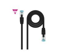 Nanocable 10.20.1701-BK Câble Réseau Cat7 SF/UTP (S-FTP) 1m Noir RJ-45 Mâle/Mâle 10GBase-T, 600MHz, Conducteur Cuivre sans Oxygène, LSZH