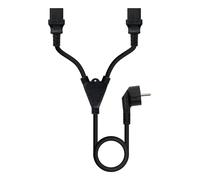 Nanocable Câble d'alimentation en Y 10.22.0100-L300 - Schuko CEE7/7 M vers 2× C13 F, Noir 3 m