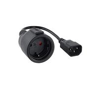 NANOCABLE 10.22.0901 Câble Adaptateur Secteur pour Sais de connecteur C14 mâle à connecteur CEE7 Femelle 25 cm Noir