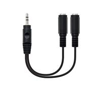 Nanocable Câble audio stéréo Jack 10.24.1200 2x3,5 mm mâle-femelle 15 cm Noir
