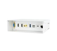 NANOCABLE 10.35.0004 - Boîtier de connexions multimédia mural VGA + 2x HDMI + jack 3,5 mm + 1x USB-C 10G + 1x USB-B 2.0 + 1x USB-A 3.0 + 1x RJ45 Cat.6A STP, blanc