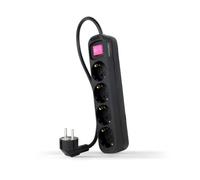 Nanocable Bloc multiprise 4 prises 10.37.0004-BK avec interrupteur Câble 1,4 m Noir