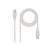 Nanocable 2.0, Type A/M-A/M, 3.0 m - Câble USB (type A/M-A/M, 3.0 m, 3 m, USB A, USB A, 2.0, Beige)