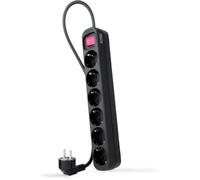 Nanocable Bloc multiprise 10.37.0006-BK - 6 prises avec interrupteur, Noir