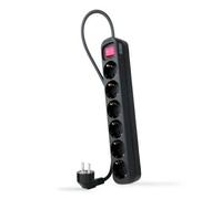 Nanocable Bloc Multiprises 6 Prises Avec Interrupteur, Noir.