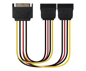 Nanocable Câble d'Alimentation SATA Mâle vers 2x SATA Femelle 0.20m