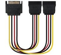 Nanocable Câble d'Alimentation SATA Mâle vers 2x SATA Femelle 0.20m Noir