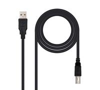 NANOCABLE Câble d'imprimante USB 2.0, mâle-mâle, Noir, 3mts