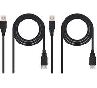 NANOCABLE Câble USB 8433281002999 3 M Noir (Lot de 2)