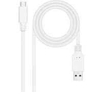 Nanocable Câble USB 10.01.4002-W USB 3.2 Gen 2 USB-C vers USB-A 2 m Blanc 10 Gbit/s 3A