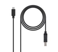 Nanocable USB 2.0, 1m câble USB USB C USB B Noir