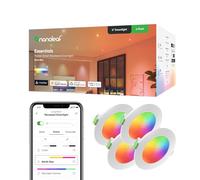 Nanoleaf Ampoule Connectée WiFi LED Spots Encastrés,Compatible Alexa/Google Home/App, Intelligente Dimmable Ampoule Multicolore 550LM 1200K-6500K, Découpe 75-85 mm