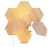 Nanoleaf Elements Kit de Démarrage, 7 Panneaux LED Connectés Effet Bois - Appliques Murales Luminaires Intérieur Hexagonales Modulaires et Variables Wi-Fi, Compatible Alexa, pour Salon Chambre Bureau