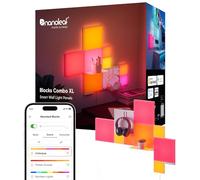 Nanoleaf Kit de démarrage Combo 10 | Mixte Carrés LED Multicolores RGBW, Panneau Perforé, Étagères, Sync Musique, Contrôle Thread & WiFi par App/Voix (Alexa, Apple, Google), Deco Murale Chambre Gaming