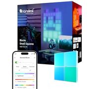 Nanoleaf Blocks Kit d'Extension | 4 Mini Carrés (Kit de Démarrage Requis), Panneau LED RGBW, Lumière Diffusion, Température de Couleur Ajustable, Murale & Gaming Deco