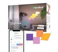 Nanoleaf Canvas Pack d'Extension, 4 Panneaux Lumineux Carrés Additionnels - Appliques Murales Intérieur Modulaires Connectées LED RGBW Wi-Fi, Compatible Alexa, pour Salon Chambre Bureau Gaming