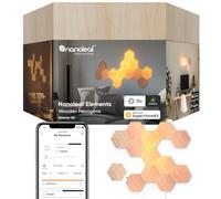Nanoleaf Elements Kit de Démarrage, 13 Panneaux LED Connectés Effet Bois - Appliques Murales Luminaires Intérieur Hexagonales Modulaires Variables Wi-Fi, Compatible Alexa, pour Salon Chambre Bureau