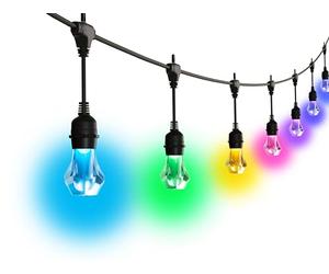 nanoleaf Essentials, Guirlande Lumineuse Extérieure Kit de Démarrage 15M LED RGBICW - Guirlande Connectée 16M Couleurs, IP65 Imperméable, 20 ampoules LED, WiFi Bluetooth Matter, Jardin & Guinguette