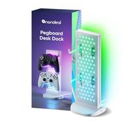 Nanoleaf Hub Lumineux de Bureau Gaming, Lampe de Table connectée RGB 3-en-1 avec Support Casque/Manette, Éclairage Double Face, Station USB-C, Sync Musique & Écran Via App, Lumière d’Ambiance Blanc