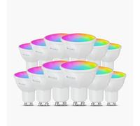 Nanoleaf Lampe LED intelligente GU10 mate - 12 ampoules RGBCW à intensité variable, synchronisation de l'écran, 16 millions de couleurs, 400 lumens, application WiFi/commande vocale (Alexa, Apple