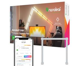 Nanoleaf Lines 90 Degrés Squared Pack d'Extension, 3 Barres Lumineuses LED RGBW Connectées - Appliques Murales Luminaires Intérieur Modulaires Wi-Fi 16M Couleurs, Compatible Alexa, Déco ou Gaming
