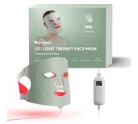 Nanolef Masque facial lumineux LED - 7 modes, rechargeable avec LED RVB & NIR & silicone Qaulity 5-10 min par jour