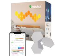 Nanoleaf Shapes Hexagone Pack d'Extension, 3 Panneaux Lumineux Additionnels - Appliques Murales Intérieur Modulaires Connectées LED RGBW Wi-Fi, Compatible Alexa, pour Salon Chambre ou Bureau Gaming
