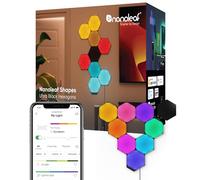 Nanoleaf Shapes Ultra Black Hexagone Kit de Démarrage, 9 Panneaux Lumineux LED Connectés - Appliques Murales Luminaires Intérieur Modulaires RGBW Wi-Fi, Compatible Alexa, pour Salon Chambre ou Gaming