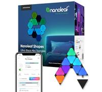 Nanoleaf Shapes Ultra Black Mini Triangle Pack d'Extension, 10 Panneaux Lumineux Additionnels - Appliques Murales Intérieur Modulaires Connectées LED RGBW Wi-Fi, Compatible Alexa, pour Salon ou Gaming